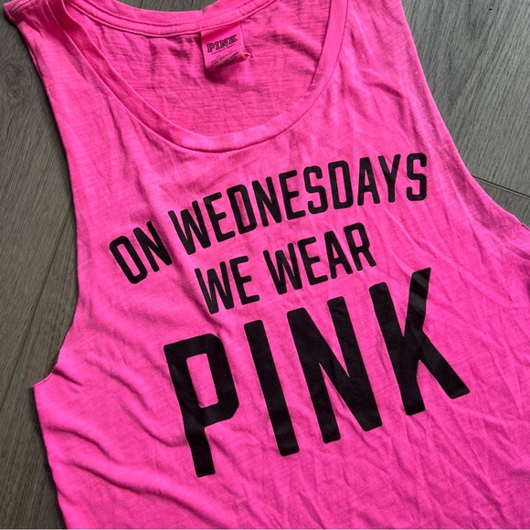 Victoria's Secret Pink On Wednesdays We Wear Pink Tank Top - Picture 1 of 4